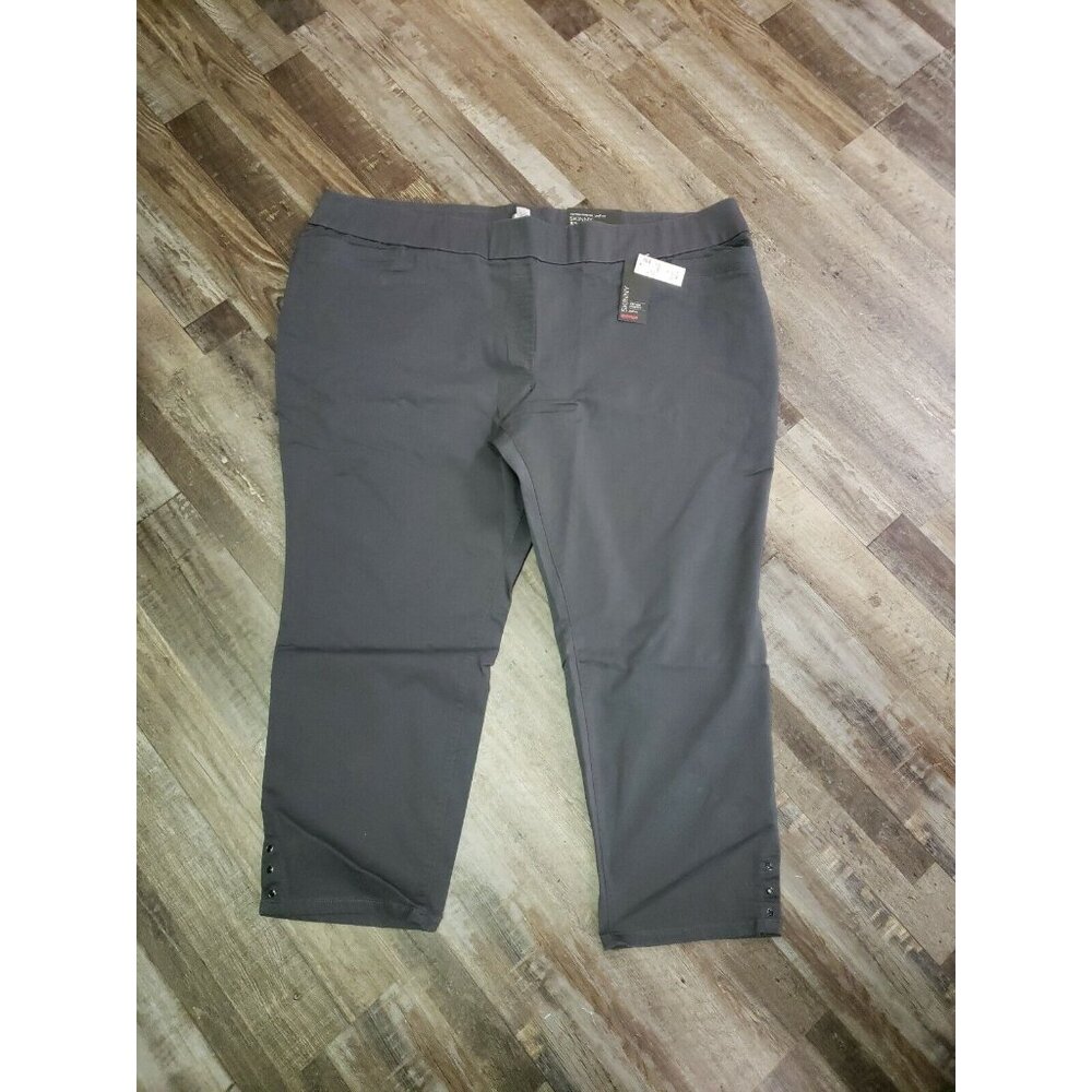 Avenue Denim Plus 32 Skinny Cotton Stretch Pull On NWT GRAY